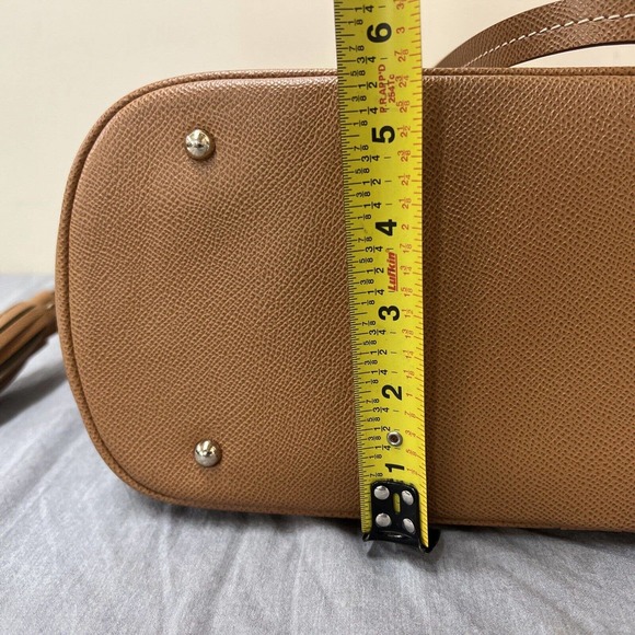 Dooney & Bourke Dark Tan Pebble Grain Davis Tassel Shopper Large Purse Bag Chrty - Picture 9 of 13